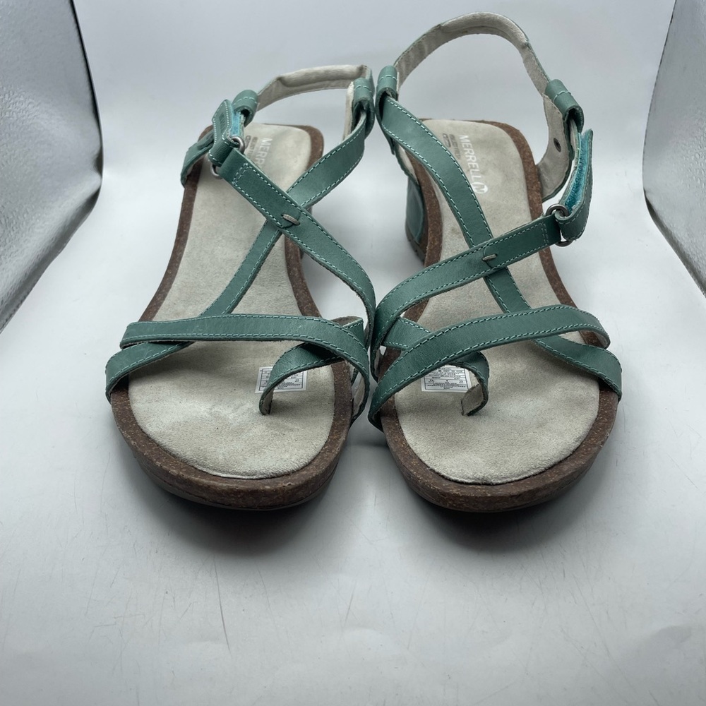Merrell Teal Strappy Wedge Sandals - Picture 4 of 9